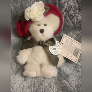 Plush White Bear with Red Velvet Hat
